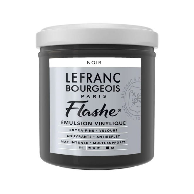 Lefranc & Bourgeois Flashe, Black, Matte Artist'S Color, 125Ml Jars