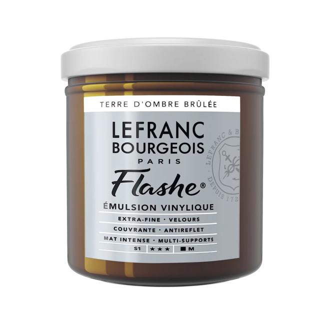 Lefranc & Bourgeois Flashe, Burnt Umber, Matte Artist'S Color, 125Ml Jars