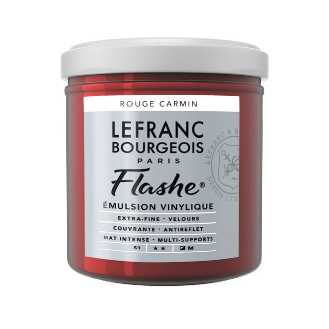 Lefranc & Bourgeois Flashe, Carmine Red, Matte Artist'S Color, 125Ml Jars
