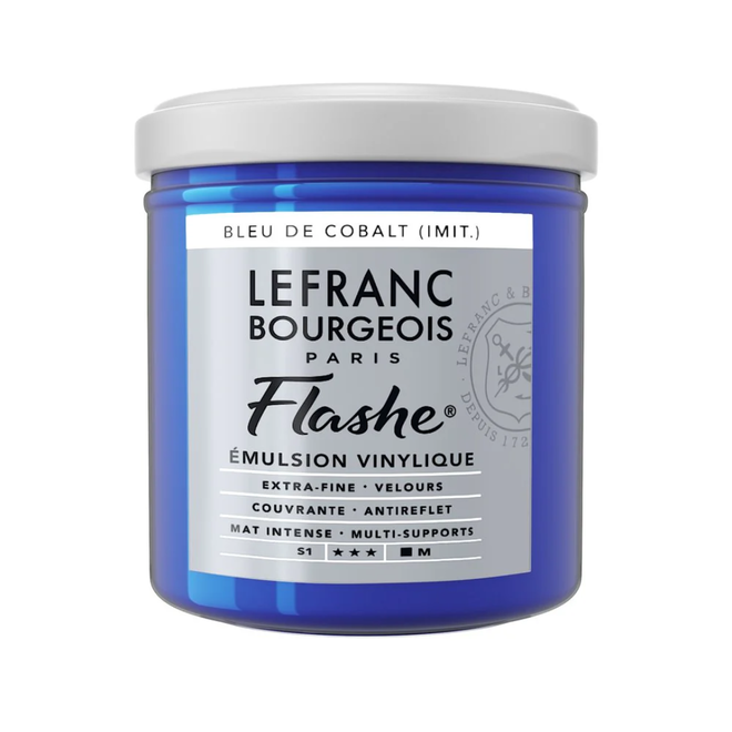 Lefranc & Bourgeois Flashe, Cobalt Blue Hue, Matte Artist'S Color, 125Ml Jars