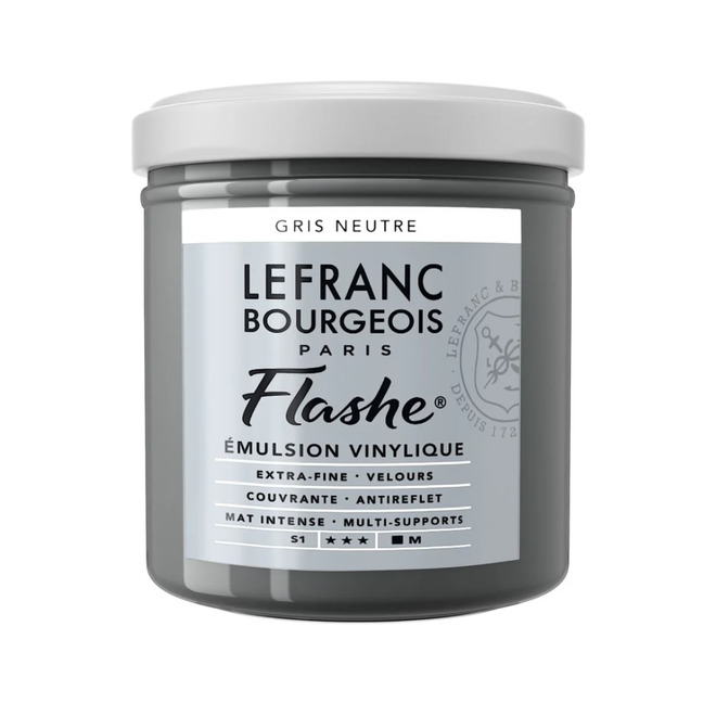 Lefranc & Bourgeois Flashe, Neutral Grey, Matte Artist'S Color, 125Ml Jars