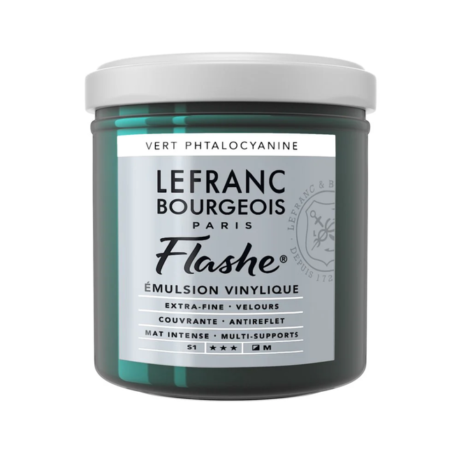 Lefranc & Bourgeois Flashe, Phthalo Green, Matte Artist'S Color, 125Ml Jars