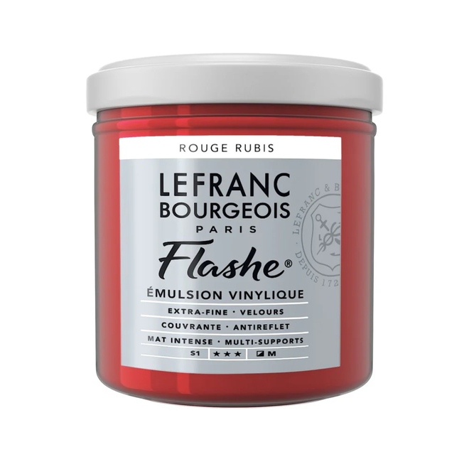 Lefranc & Bourgeois Flashe, Ruby Red, Matte Artist'S Color, 125Ml Jars