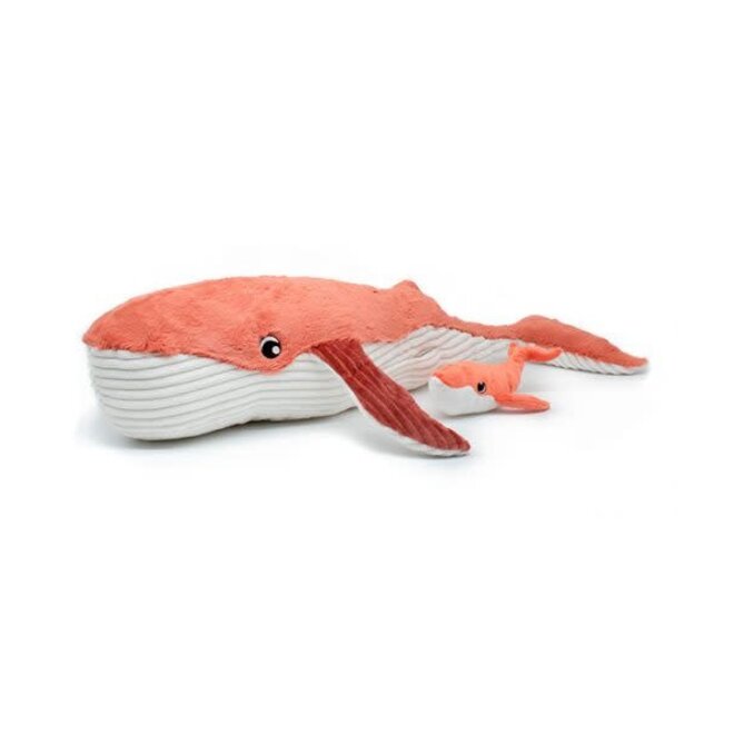 Les Ptipotos: Mom & Baby Plush - Gravillou the Whale, Terracotta