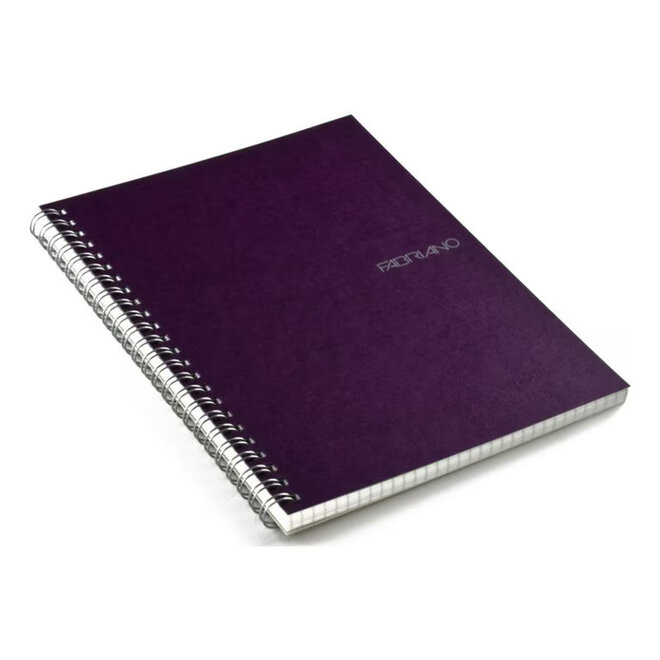 Fabriano Ecoqua Original Spiral-Bound Notebook Lined A5 5.8X8.3 Inch Wine 70 Sheets