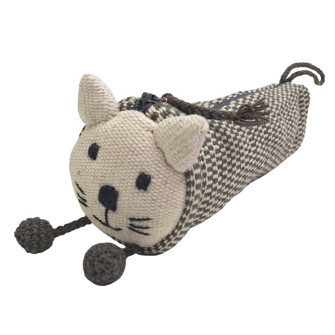 Woven Cat Pouch Green