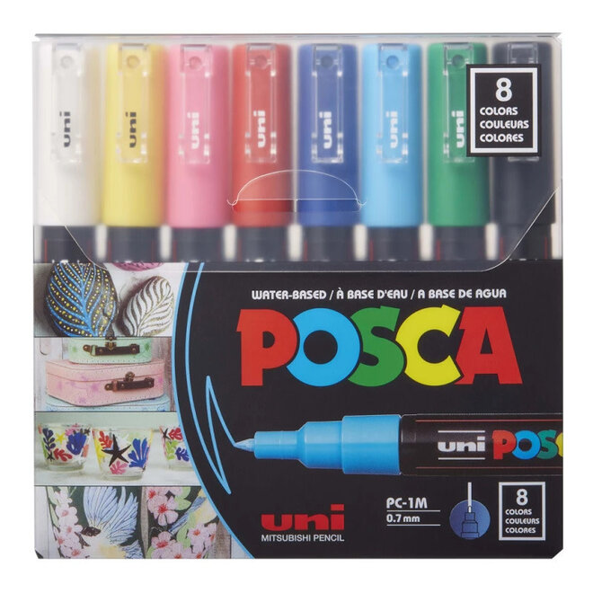 Posca Pc-1M Basic 8 Colour Set