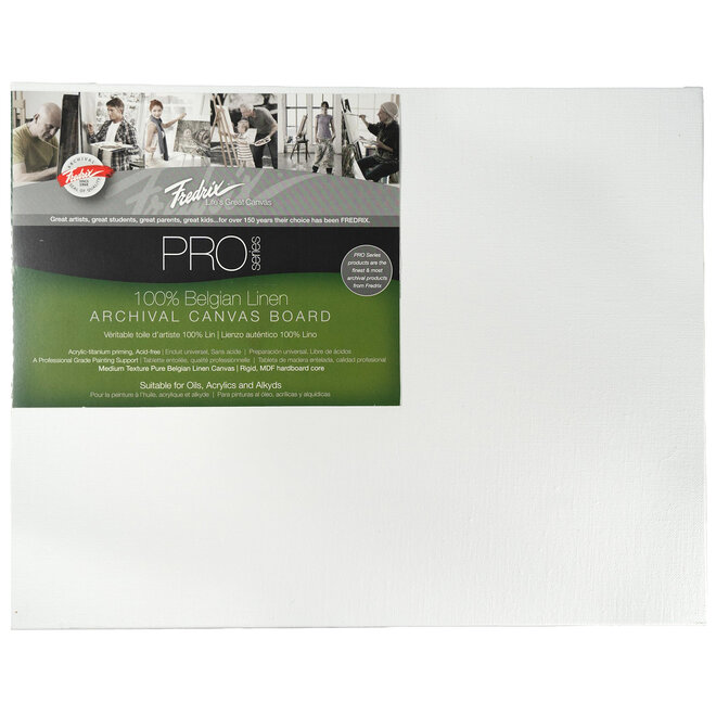 Fredrix Pro Series Linen Archival Canvas Board 9X12"