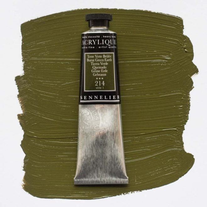 Sennelier Extra-Fine Artists' Acrylics 214 Burnt Green Earth Series 1 60Ml Tube
