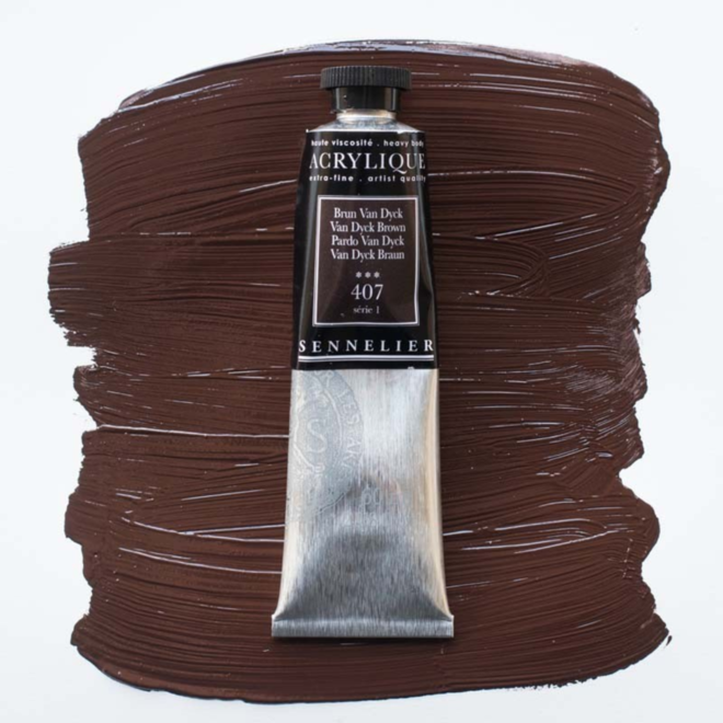 Sennelier Extra-Fine Artists' Acrylics 407 Van Dyck Brown Series 1 60Ml Tube