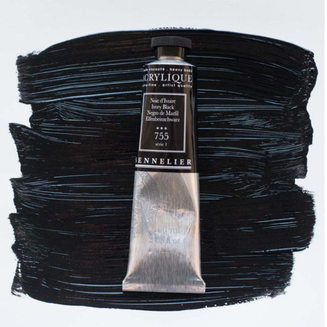 Sennelier Extra-Fine Artists' Acrylics 755 Ivory Black Series 1 60Ml Tube