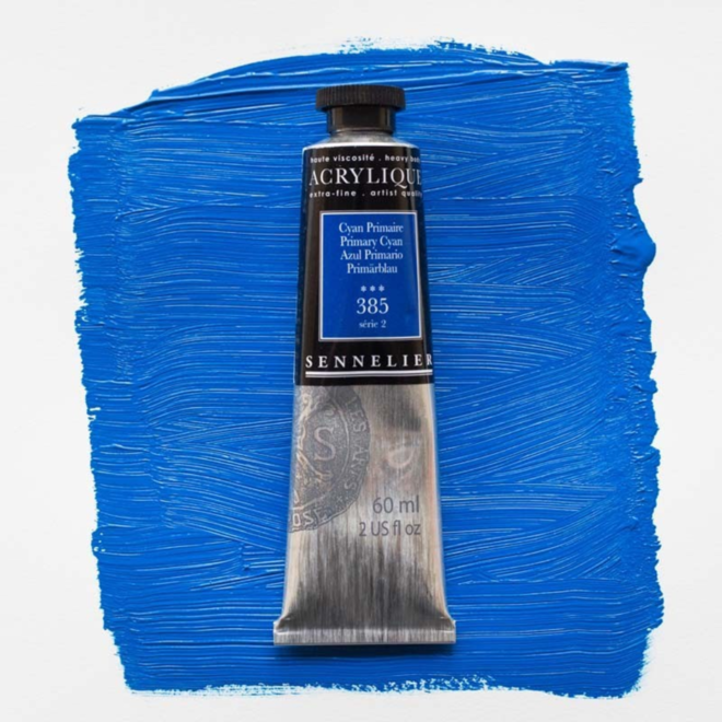 Sennelier Extra-Fine Artists' Acrylics 385  Primary Cyan Series 2 60Ml Tube