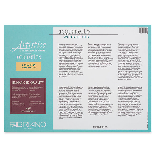 Artistico Traditional White Watercolor Blocks 140Lb  Cold Press 10X14 20 Sheets