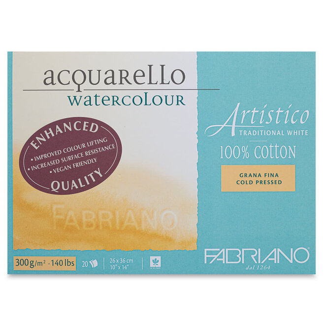Artistico Traditional White Watercolor Blocks 140Lb  Cold Press 10X14 20 Sheets