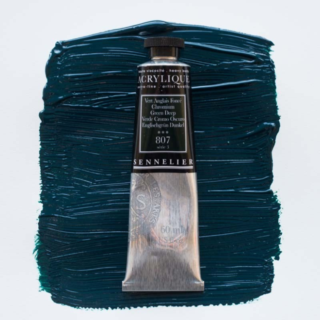 Sennelier Extra-Fine Artists' Acrylics 807 Chromium Green Deep Series 3 60Ml Tube