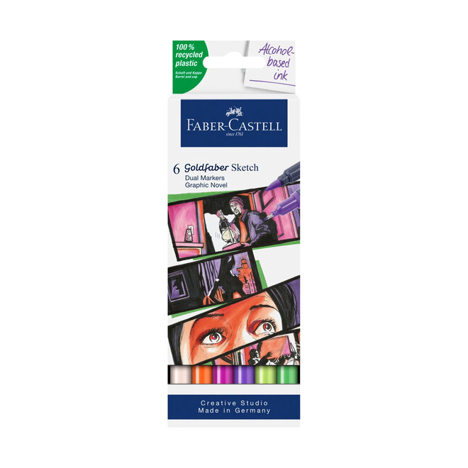 Faber-Castell Goldfaber Alcohol Sketch Marker Graphic Novel Set Of 6