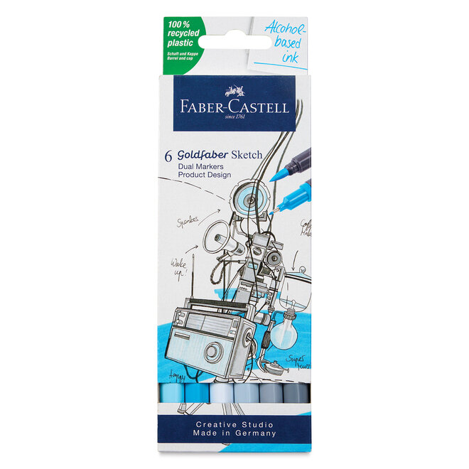 Faber-Castell Goldfaber Alcohol Sketch Marker Product Design Set Of 6