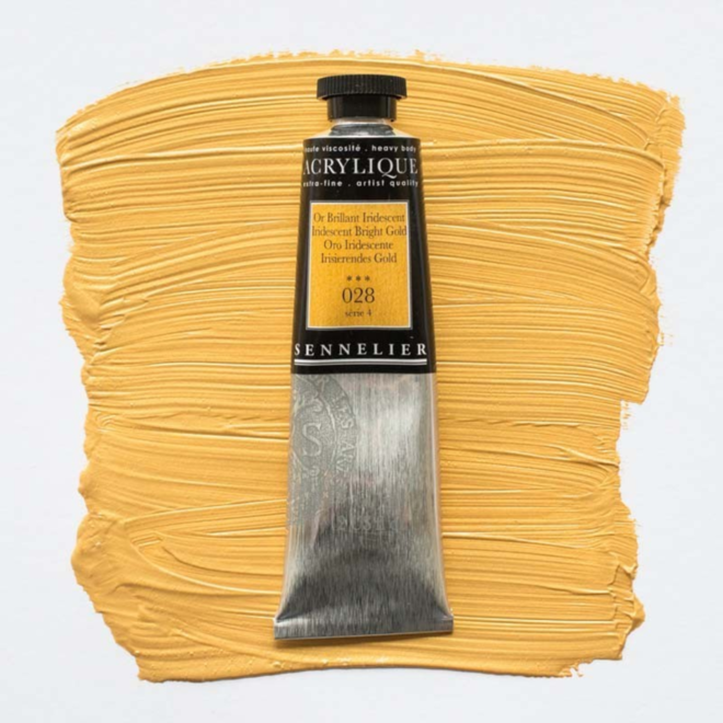 Sennelier Extra-Fine Artists' Acrylics 028 Iridescent Bright Gold Series 4 60Ml Tube