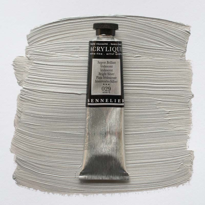 Sennelier Extra-Fine Artists' Acrylics 029 Iridescent Bright Silver Series 4 60Ml Tube