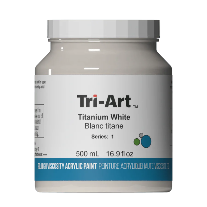 Tri-Art High Viscosity Acrylic: Series 1 - Titanium White 500mL