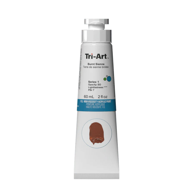 Tri-Art High Viscosity Acrylic: Series 1 - Burnt Sienna 60mL Tube
