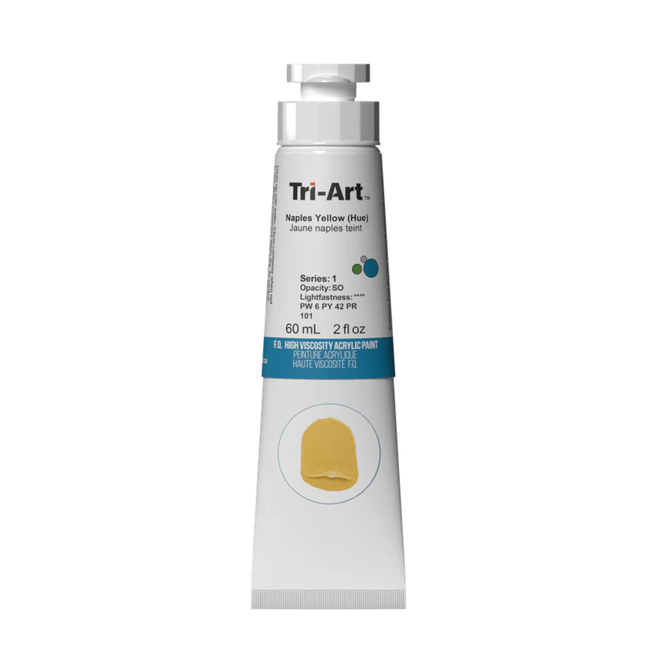 Tri-Art High Viscosity Acrylic: Series 1 - Naples Yellow Hue 60mL Tube