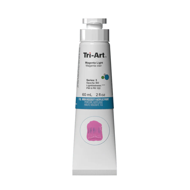 Tri-Art High Viscosity Acrylic: Series 3 - Magenta Light 60mL Tube