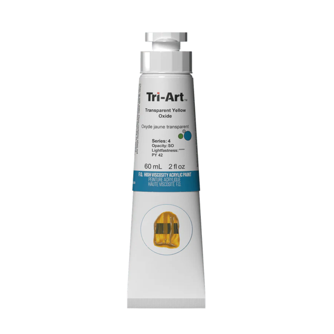 Tri-Art High Viscosity Acrylic: Series 4 - Transparent Yellow Oxide 60mL Tube
