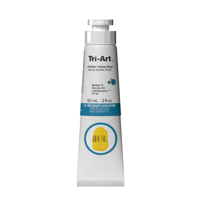 Tri-Art High Viscosity Acrylic: Series 5 - Arylide Yellow Deep 60mL Tube