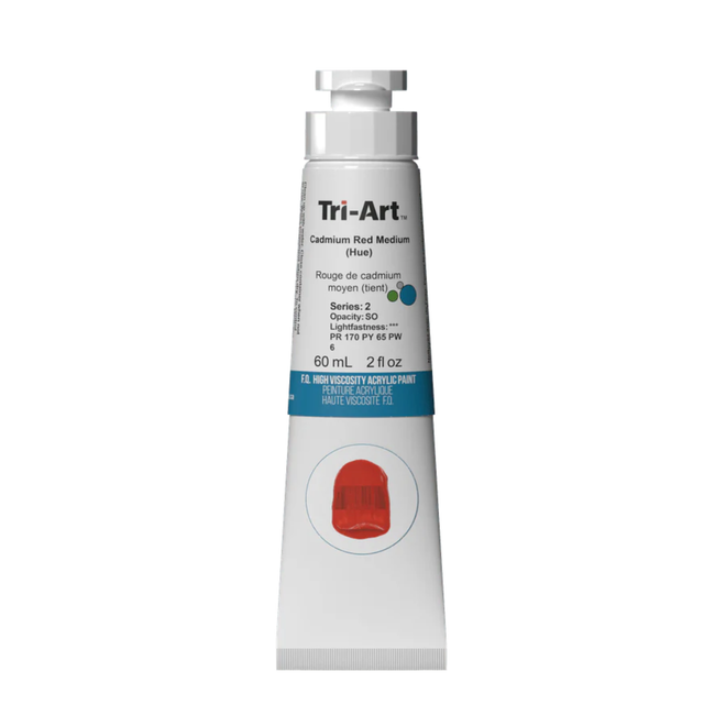 Tri-Art High Viscosity Acrylic: Series 5 - Cadmium Red Medium Hue 60mL Tube