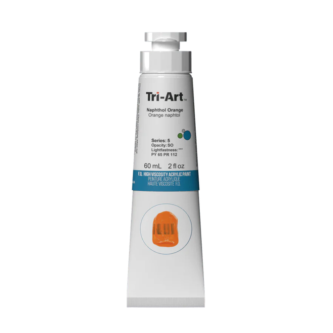 Tri-Art High Viscosity Acrylic: Series 5 - Naphthol Orange 60mL Tube