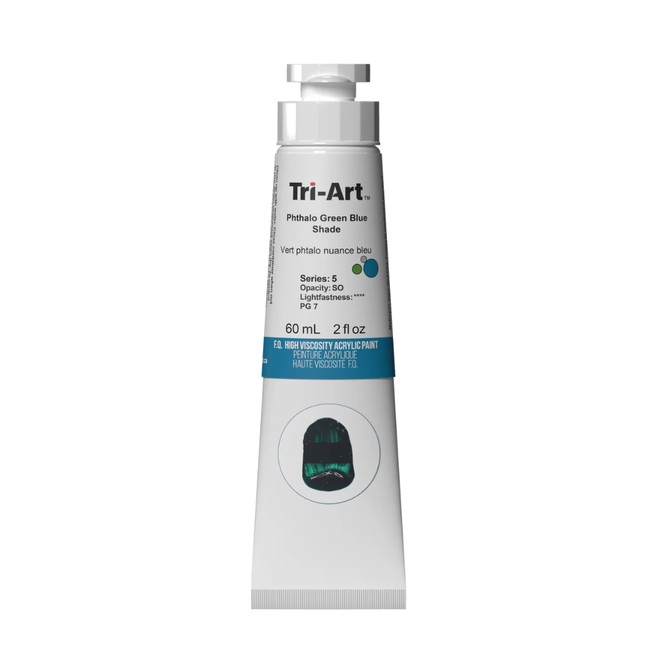 Tri-Art High Viscosity Acrylic: Series 5 - Phthalo Green Blue Shade 60mL Tube