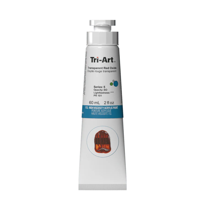 Tri-Art High Viscosity Acrylic: Series 5 - Transparent Red Oxide 60mL Tube