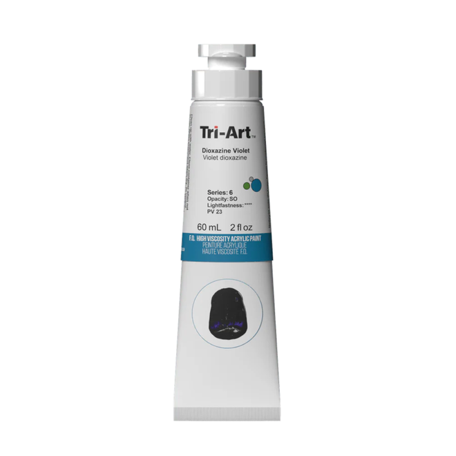 Tri-Art High Viscosity Acrylic: Series 6 - Dioxazine Violet 60mL Tube