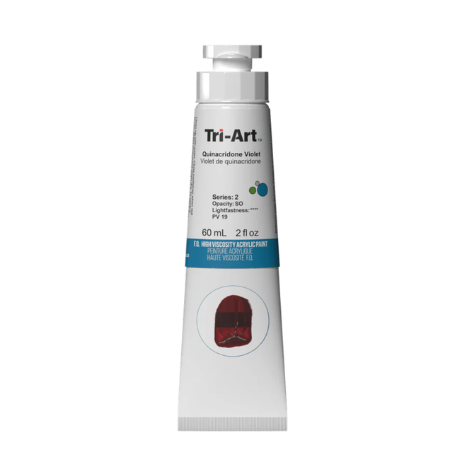 Tri-Art High Viscosity Acrylic: Series 6 - Quinacridone Violet 60mL Tube