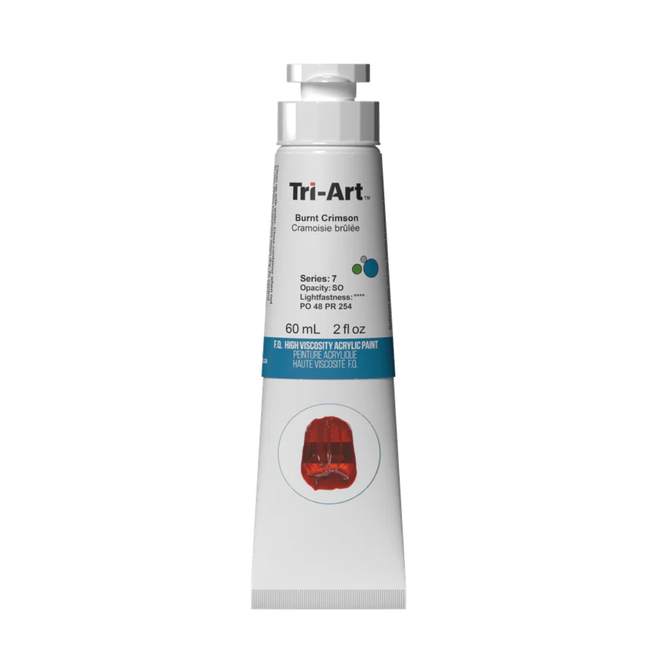 Tri-Art High Viscosity Acrylic: Series 7 - Burnt Crimson 60mL Tube
