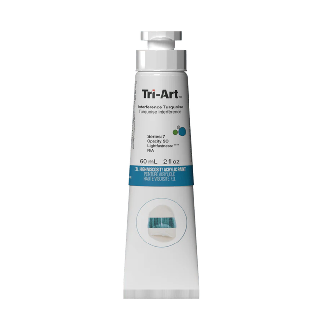 Tri-Art High Viscosity Acrylic: Series 7 - Interference Turquoise 60mL Tube