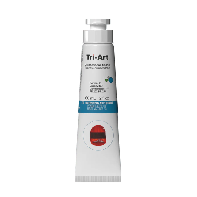 Tri-Art High Viscosity Acrylic: Series 7 - Quinacridone Scarlet 60mL Tube