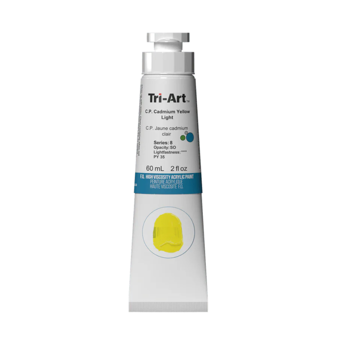 Tri-Art High Viscosity Acrylic: Series 8 - C.P. Cadmium Yellow Light 60mL Tube