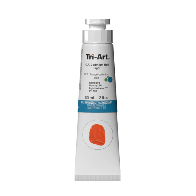 Tri-Art High Viscosity Acrylic: Series 9 - C.P. Cadmium Red Light 60mL Tube