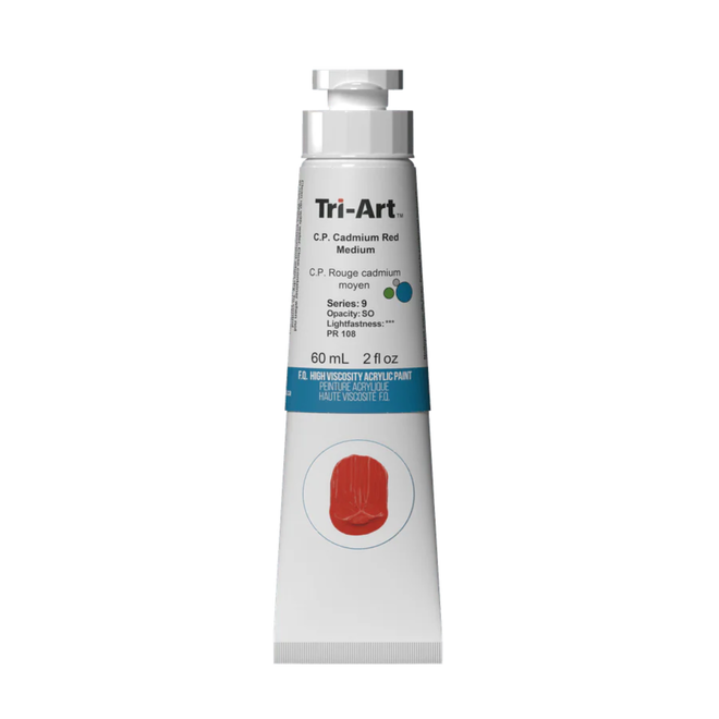 Tri-Art High Viscosity Acrylic: Series 9 - C.P. Cadmium Red Medium 60mL Tube