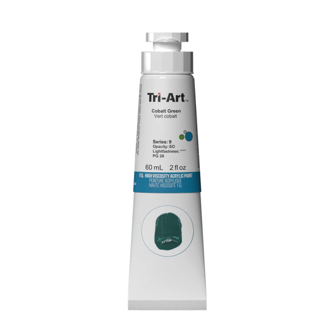 Tri-Art High Viscosity Acrylic: Series 9 - Cobalt Green 60mL Tube