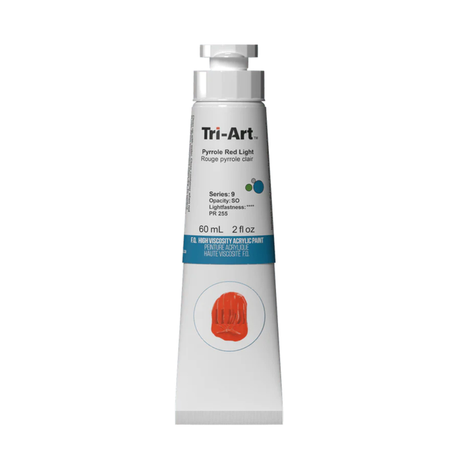 Tri-Art High Viscosity Acrylic: Series 9 - Pyrrole Red Light 60mL Tube