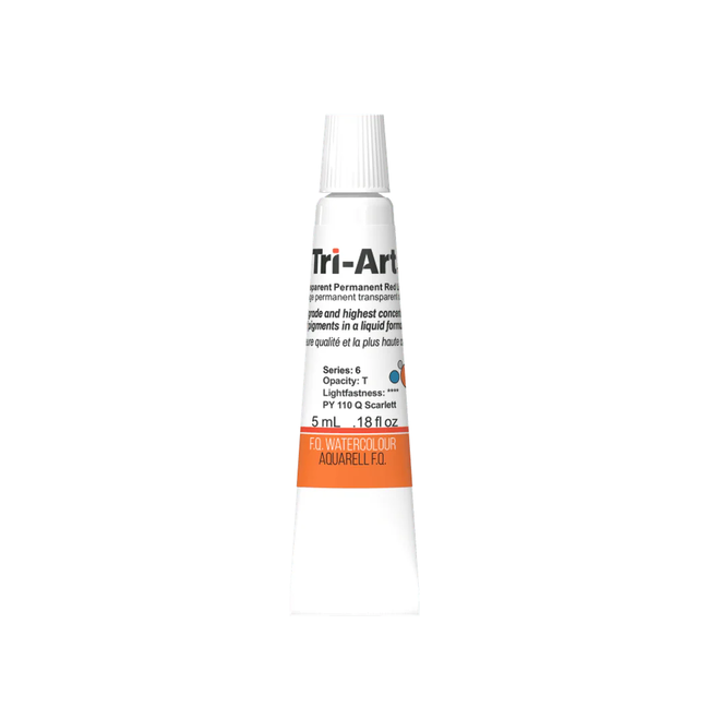 Tri-Art Watercolour: Series 3 - Transparent Permanent Red Light 5mL Tube