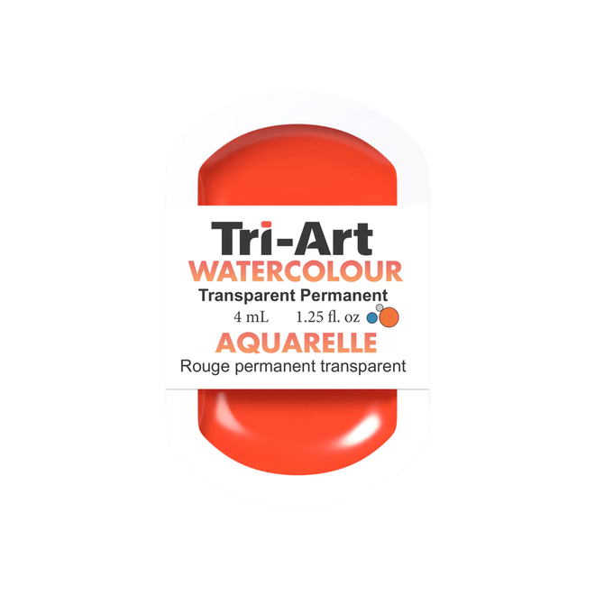 Tri-Art Watercolour: Series 3 - Transparent Permanent Red Light 4mL Pan