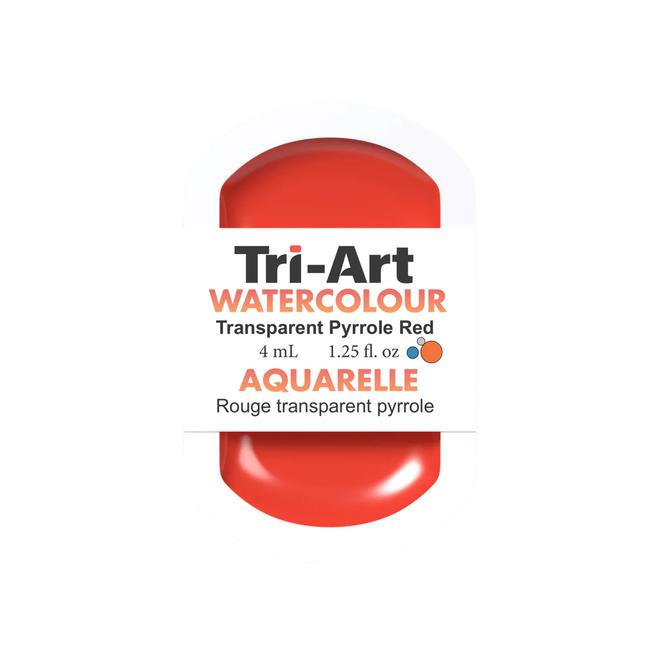 Tri-Art Watercolour: Series 3 - Transparent Pyrrole Red Medium 4mL Pan