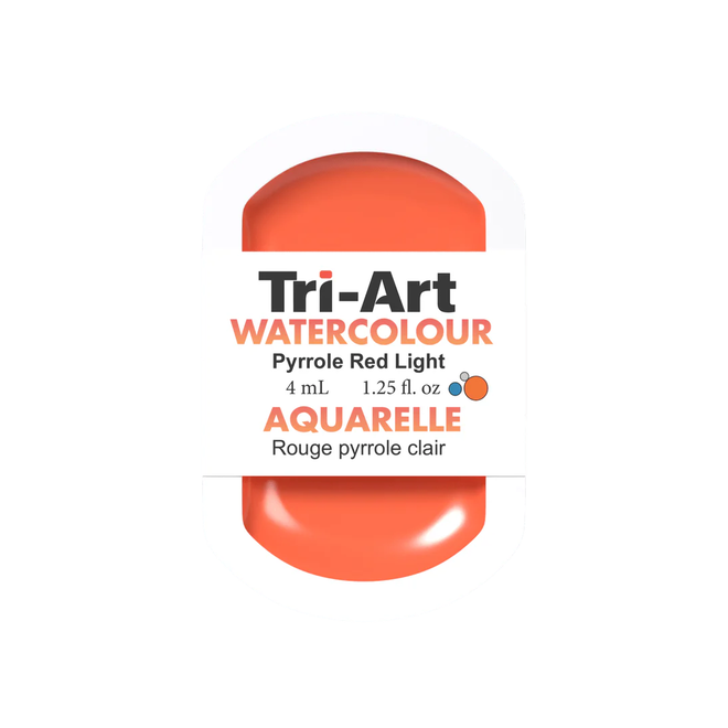 Tri-Art Watercolour: Series 3 - Pyrrole Red Light 4mL Pan