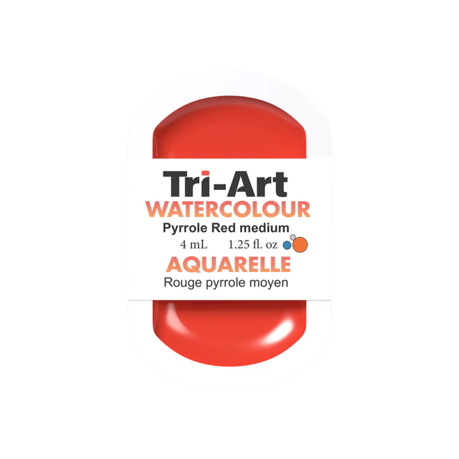 Tri-Art Watercolour: Series 2 - Pyrrole Red Medium 4mL Pan