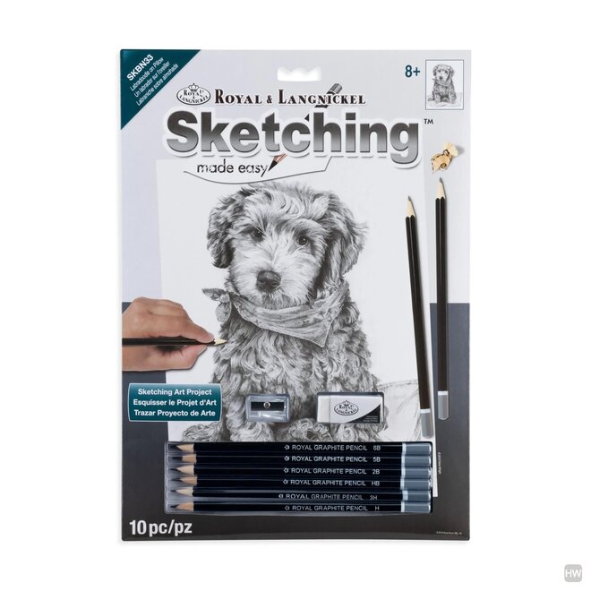 Sketching Made Easy: Labradoodle on Pillow