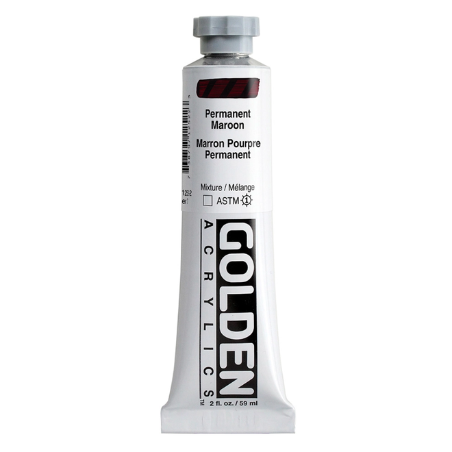 Golden Heavy Body Acrylic Permanent Maroon 2Oz